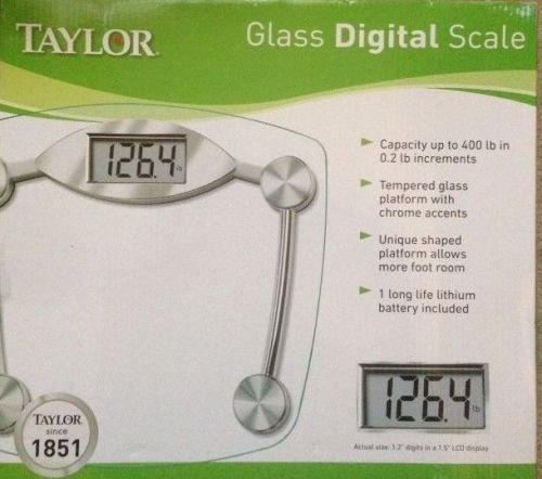 Taylor Chrome and Glass Lithium Digital Scale Model # 7506 NEW IN BOX