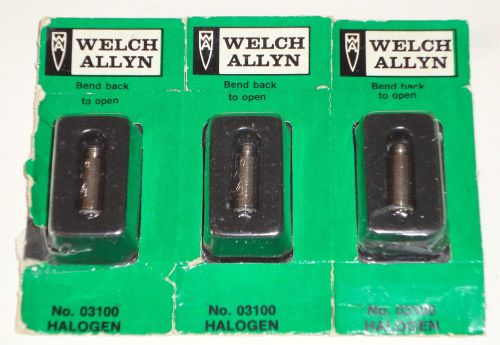 GENUINE WELCH ALLYN No. 03100 HALOGEN / NOS / 3 Pack / *** FREE SHIPPING ***