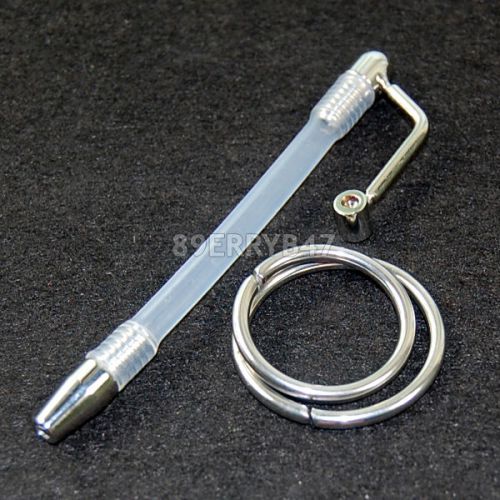 New through-hole male urethral sounds urethra plug stainless steel with rings for sale