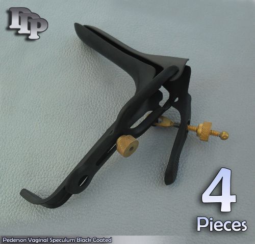 4 Pieces Pederson Vaginal Speculum Medium Black Coated Surgical DDp Instruments