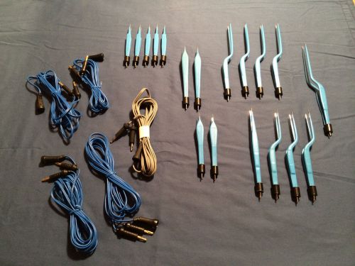 Bipolar Bayonet Forceps Electrosurgical Set *Brand New 23 Piece Set*