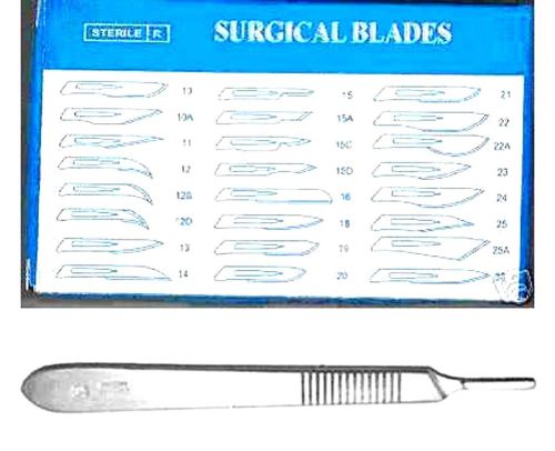 100 Scalpel Blades #21 + 1 Scalpel handle # 4