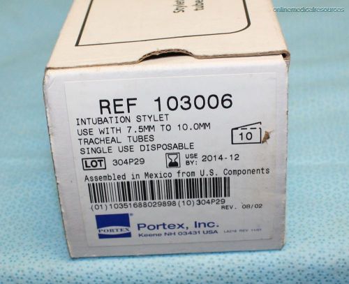 PORTEX Intubation Stylet for 7.5 - 10mm Tracheal Tubes (10) each 103006 2014-11