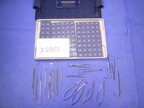 Karl storz eye surgical instrument set with tray (lot of 18) for sale