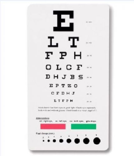 Eye Chart Pocket Snellen Rosenbaum Medical Exam Test Free Shipping  Eyes Focus