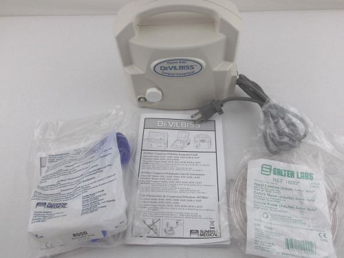 DEVILBISS PULMO-AIDE COMPACT COMPRESSOR 3655D REUSABLE NEBULIZER NASAL CANNULA