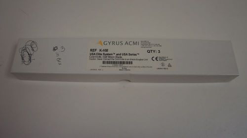 Gyrus acmi k-hm usa cold knife half moon blade ~ box of 3 for sale