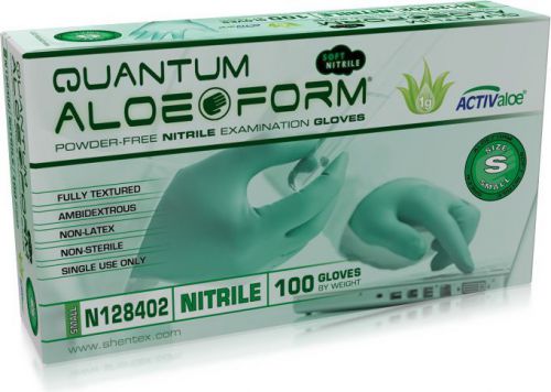 Green nitrile w/ aloe latex-free disposable 100/1000 gloves tattoo l and xl for sale