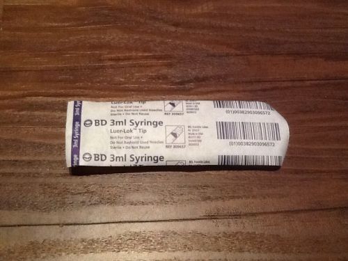 BD 3cc 3ml Hyprodermic Syringe (5) Luer Lok Tip Individually Packaged Sterile