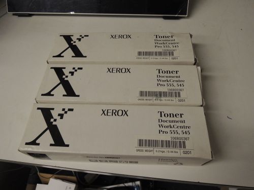 LOT OF 3 GENUINE XEROX WORKCENTRE PRO 535/545 Toner 106R00367