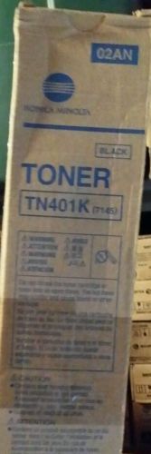 TWO (2) Genuine NEW Konica Minolta TN401K Black Toner (7145)  -ORIGINAL OEM