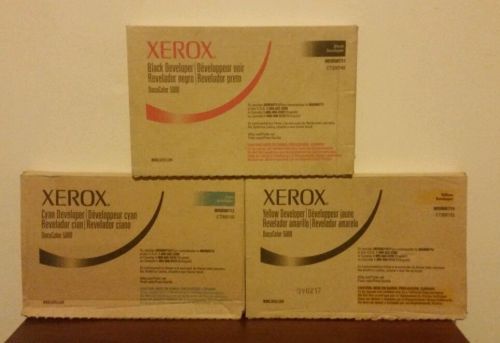3 Genuine Xerox DocuColor 5000 Black, Cyan, Yellow Developer 5R711,5R712,5R714