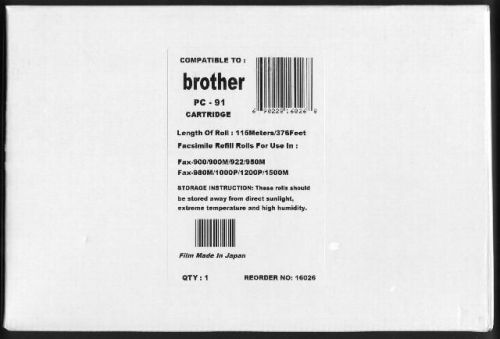 Pc-91 fax cartridge for brother fax and intellifax 1000 1000p 1200p 1500m 1500ml for sale