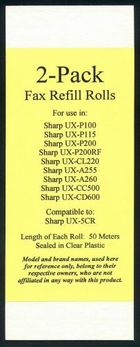 2-pack UX-5CR Fax Refills for Sharp UX-A255 UX-A260 UX-CL220 UX-CC500 UX-CD600