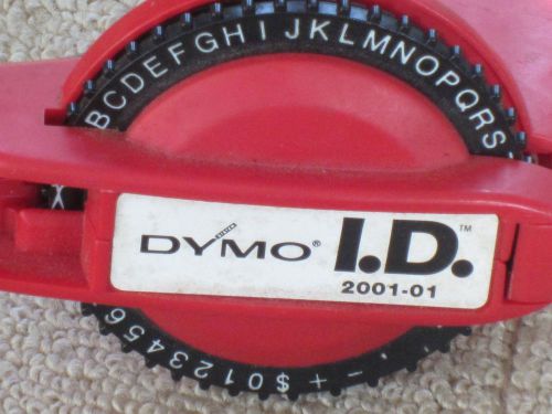 Red with Black Dymo I.D. 2001-01 Label Maker (working)