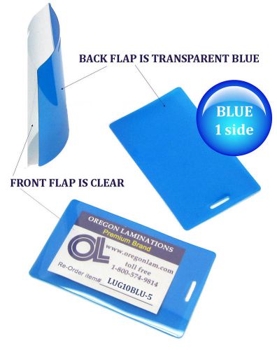 Qty 500 blue/clear luggage tag laminating pouches 2-1/2 x 4-1/4 for sale