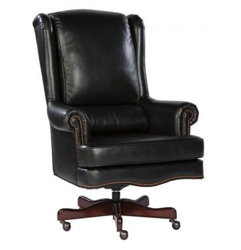 Black leather executive office desk chair for sale