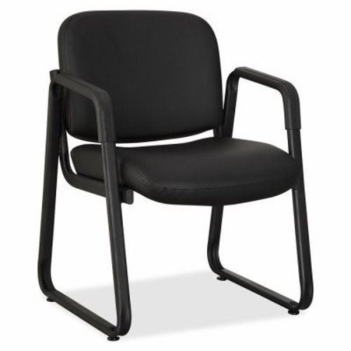 Lorell Guest Chair, 24-3/4&#034;x26&#034;x33-1/2&#034;, Leather/Black (LLR84577)