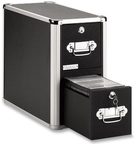 Locking Cd File Cabinet Drawers 8 X 14.5 X 15.5 Inches Black Slim Cases