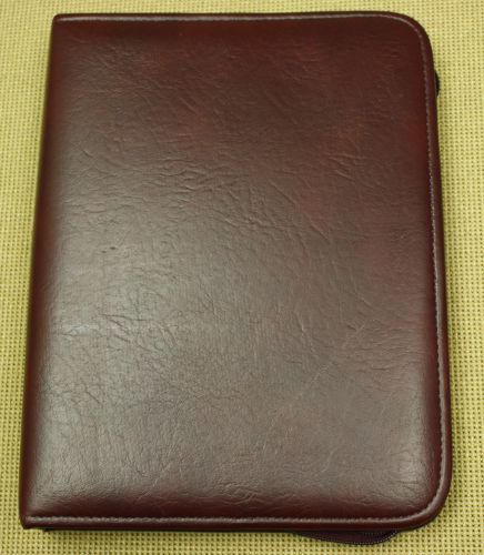 Classic Sized Burgundy Simulated  Leather  Planner  1&#034;  7- Ring with calculator