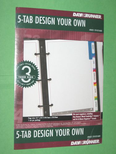 CLASSIC ~ 5 TAB DESIGN YOUR OWN ~ Day Runner Planner NEW Organizer ACCESSORY
