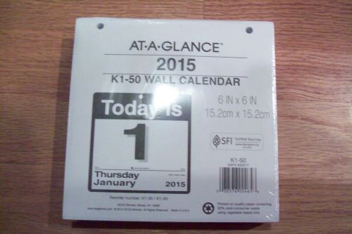 At a glance 2015 k1-50 wall calendar refill k1-00 6 in x 6 in. 15.2 cm for sale