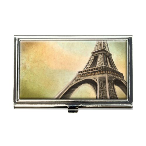 Watercolor Eiffel Tower Business Credit Card Holder Case