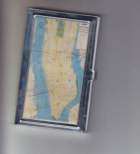 Retro New York City Map Business Card Holder Credit Card Case!