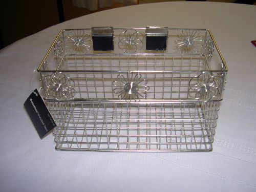 office desk basket keep neat wire metal with flower design magnet clips4 1/2x8x5