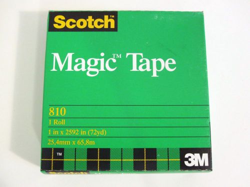 3M Scotch Magic Tape # 810 1&#034; x 2,592&#034; (72 yards); Invisible; 3&#034; Core; NEW NIB