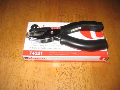 Universal brand 1 hole punch, 8 sheet, 1/4&#034; diameter, soft grip handle (74321) for sale