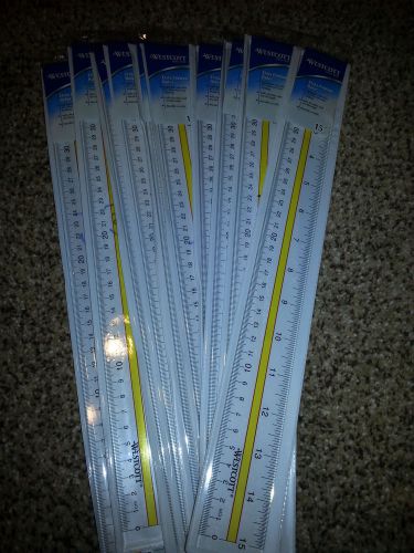 10 Westcott Data Printout Ruler, Flexible/Nonmagnetic, 15&#034;, 10580 Clear Acrylic
