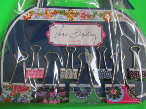 Vera Bradley BINDER CLIPS Cupcakes Pink &amp; Green Hope Garden Purple Punch NEW