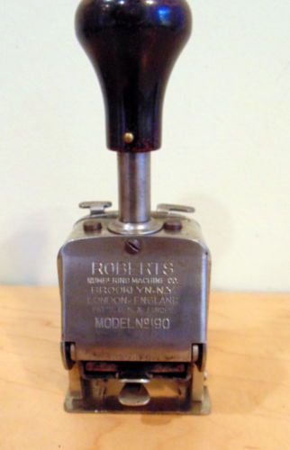 Vintage industrial age roberts 7 wheel numbering machine model 190 hand stamp for sale