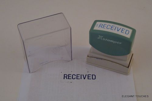 Xstamper One-Color BLUE Title Message Stamp &#034;Received&#034; Pre-Inked/Re-Inkable 1116