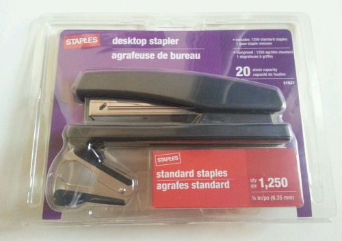 Staples desktop stapler kit brand new 1250 standard staples + claw remover 31937 for sale