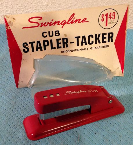 NEW 1964 SWINGLINE RED CUB STAPLER/TACKER—NEVER USED—BEAUTIFUL!