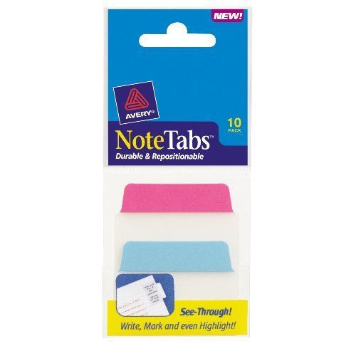 Avery? NoteTabs(TM) 2 inch x 1.5 inch Neon Blue and Magenta, 10 per pack