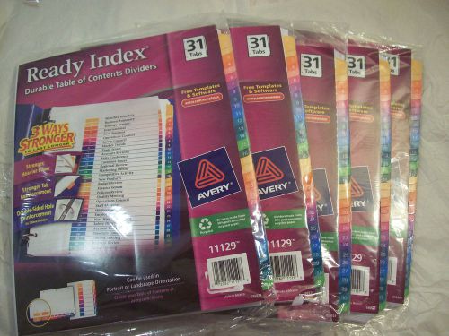 A lot of 5 Avery Dennison Ave-11129 Ready Index Table Of Contents Reference