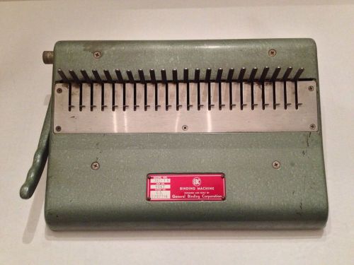 Vintage GBC Binding Machine Model No JBC-1S Unit No. 4867 Green