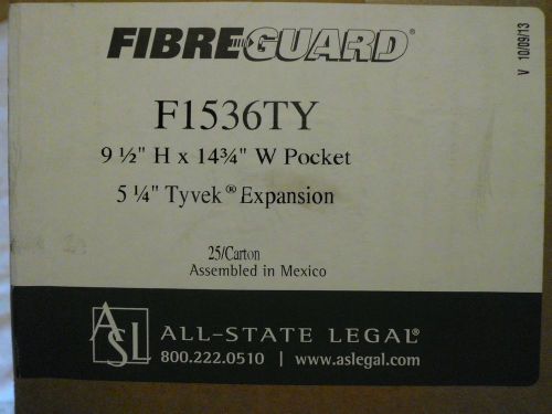 Fibre-guard 5 1/4 tyvek expansion pockets f1536ty all state legal 9 1/2 x 14 3/4 for sale