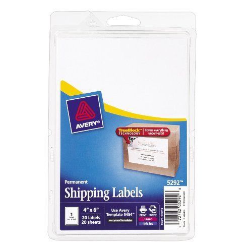 Avery Shipping Labels With Trueblock Technology - 4&#034; Width X 6&#034; Length (ave5292)