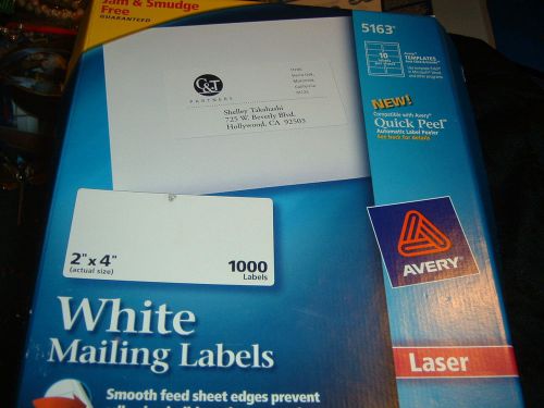 Brand NEW Avery 5163 White Shipping Labels Laser 1000 -