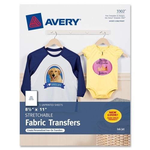 Avery iron-on transfer paper - letter - 8.50&#034; x 11&#034; - matte - 5 / pack for sale