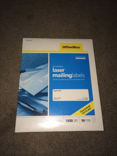 OfficeMax White Mailing/Shipping Labels, Laser - OM99058 - 1400 Labels