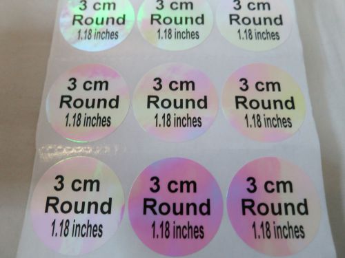 120 Hologram Pink Laser Round Personalized Waterproof Name Stickers 3 cm Tags