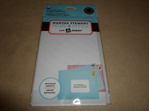 12 Martha Stewart Home Office Inkjet/Laser Identification Labels~NEW IN PACKAGE