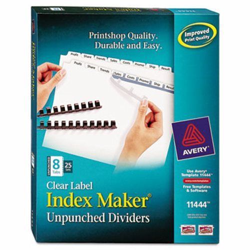 Avery Index Maker Clear Label Unpunched Divider, 8-Tab, 25 Sets (AVE11444)