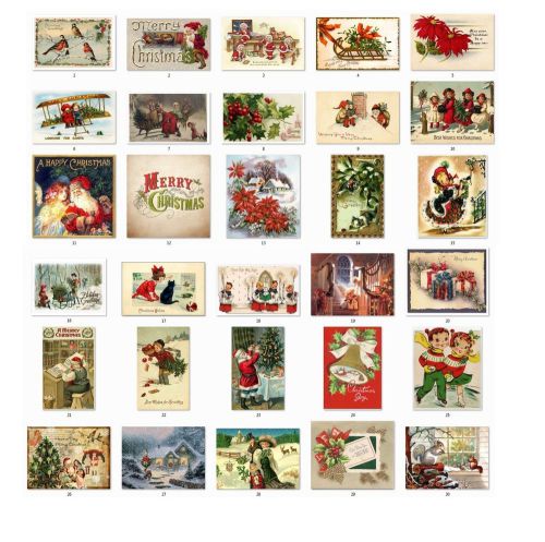 30 Personalized Return Address Vintage Christmas Labels Buy 3 get 1 free (csl1)