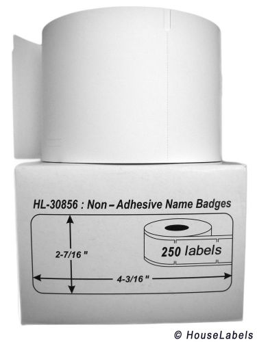 2 rolls of 250 non-adhesive name badges for dymo® labelwriter® 30856 for sale